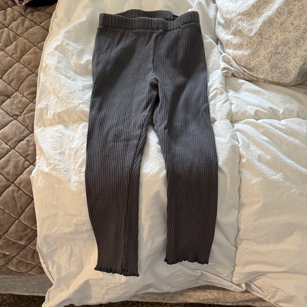 H&M Dark Gray Ribbed Kids Leggings